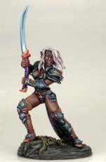 Female Dark Elf Warrior with Bastard Sword