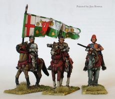 WR4 Lancastrian mounted high command ( Henry VII, Sir William Brandon standard bearer, herald)