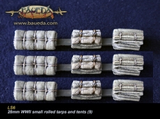 28mm WWII small rolled tarps and tents (9 pcs.)