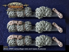 28mm WWII camouflage nets and ropes (9 pcs.)