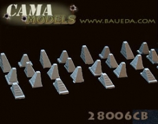 28mm Dragons Teeth - 36 pieces anti-tank reinforced concrete barrier (German)