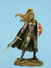 Female Paladin with Sword and Shield